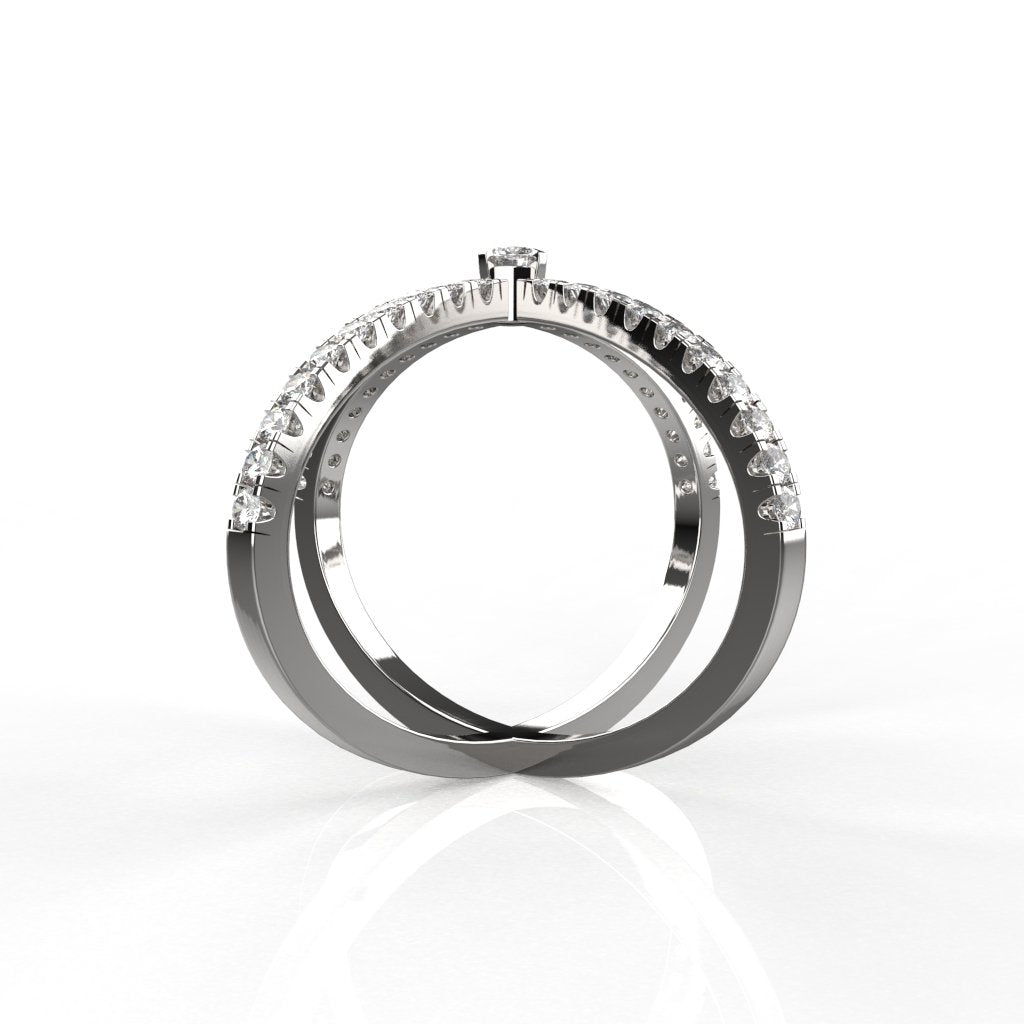 Avarta Jewellery Sterling Silver CrissCross Ring For Girls & Wemen
