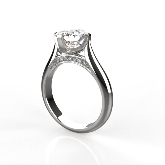 Avarta Jewellery Sterling Silver 2 Carat Solitaire Ring For Girls & Women