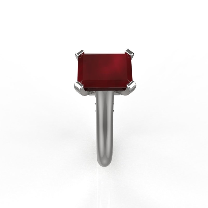 Avarta Jewellery Sterling Silver Faux Ruby Ring With Diamonds