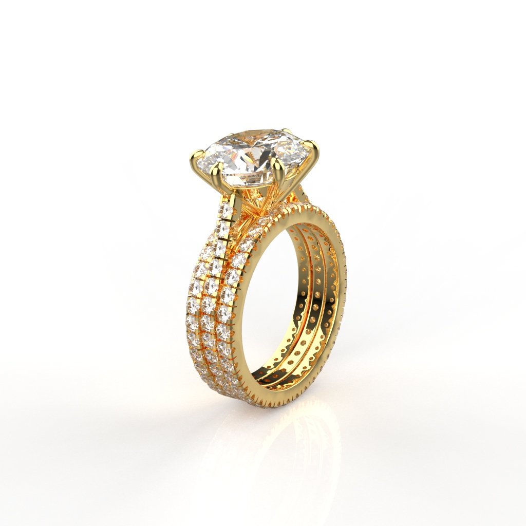 Avarta Jewellery Sterling Silver 3.80 Carat Solitaire & Stackable Eternity Rings