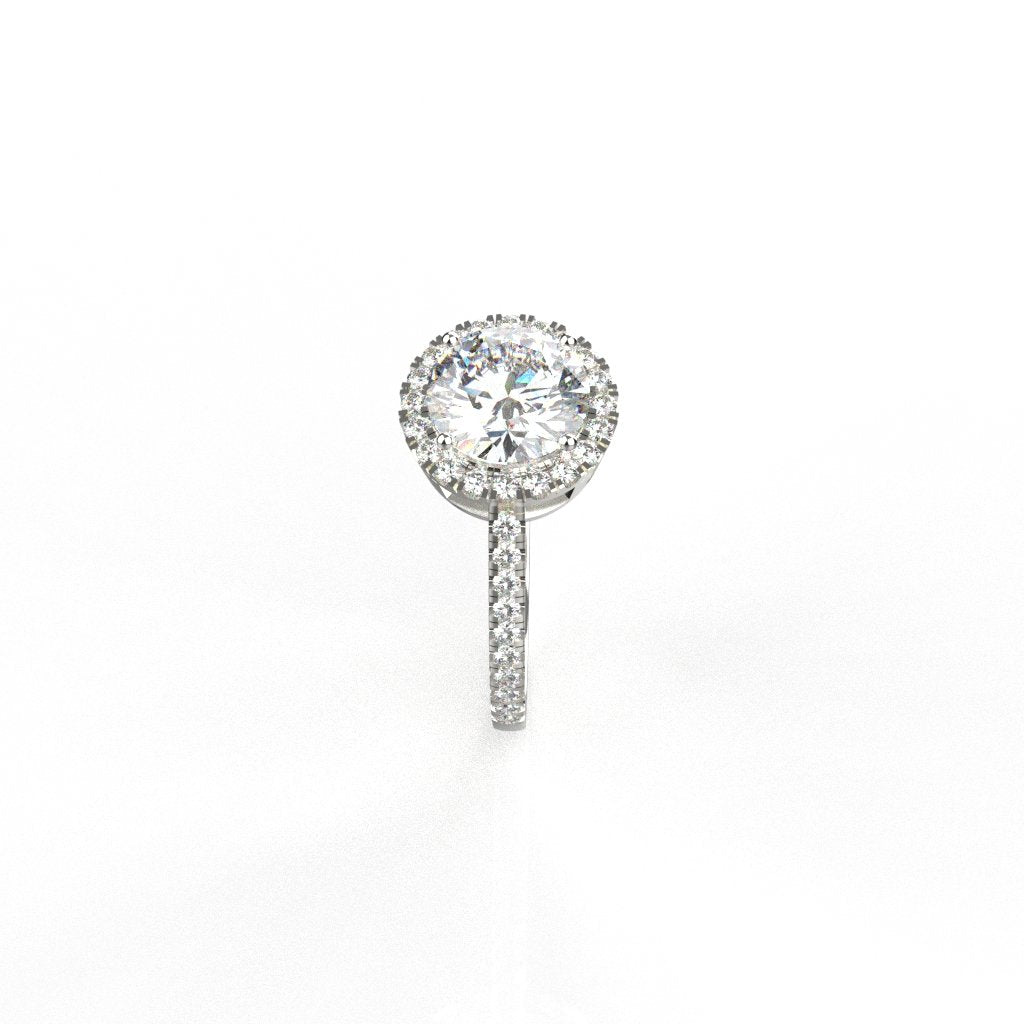 Avarta Jewellery 18k White Gold 1.50 Carat Moissanite Halo Ring