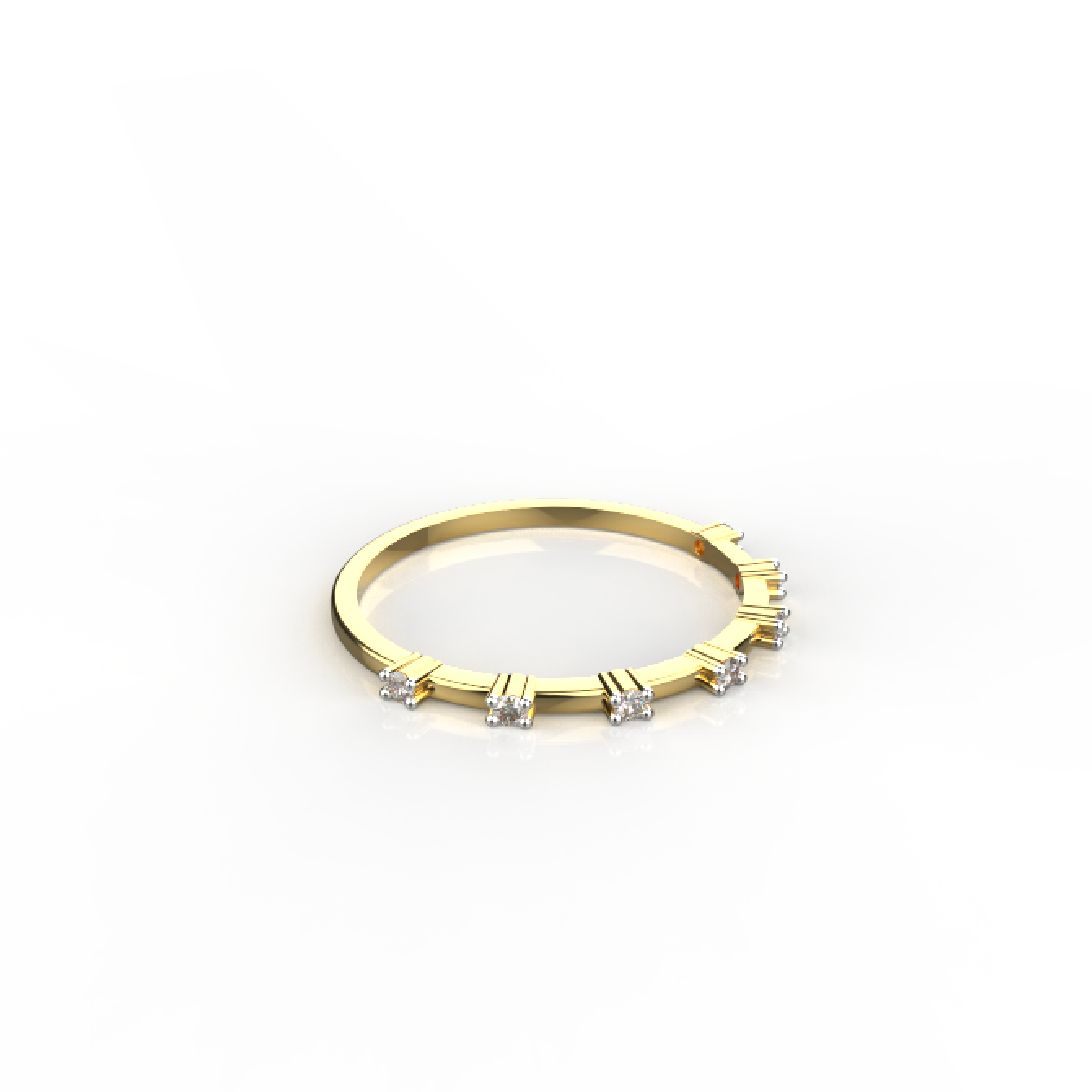 Avarta Jewellery Thin Gold Ring With Moissanite -18k Gold