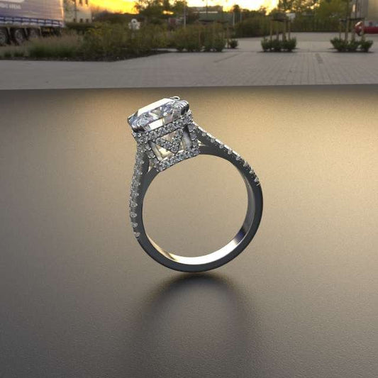 Avarta Jewellery 18K White Gold Engagement Cocktail Ring With Moissanite