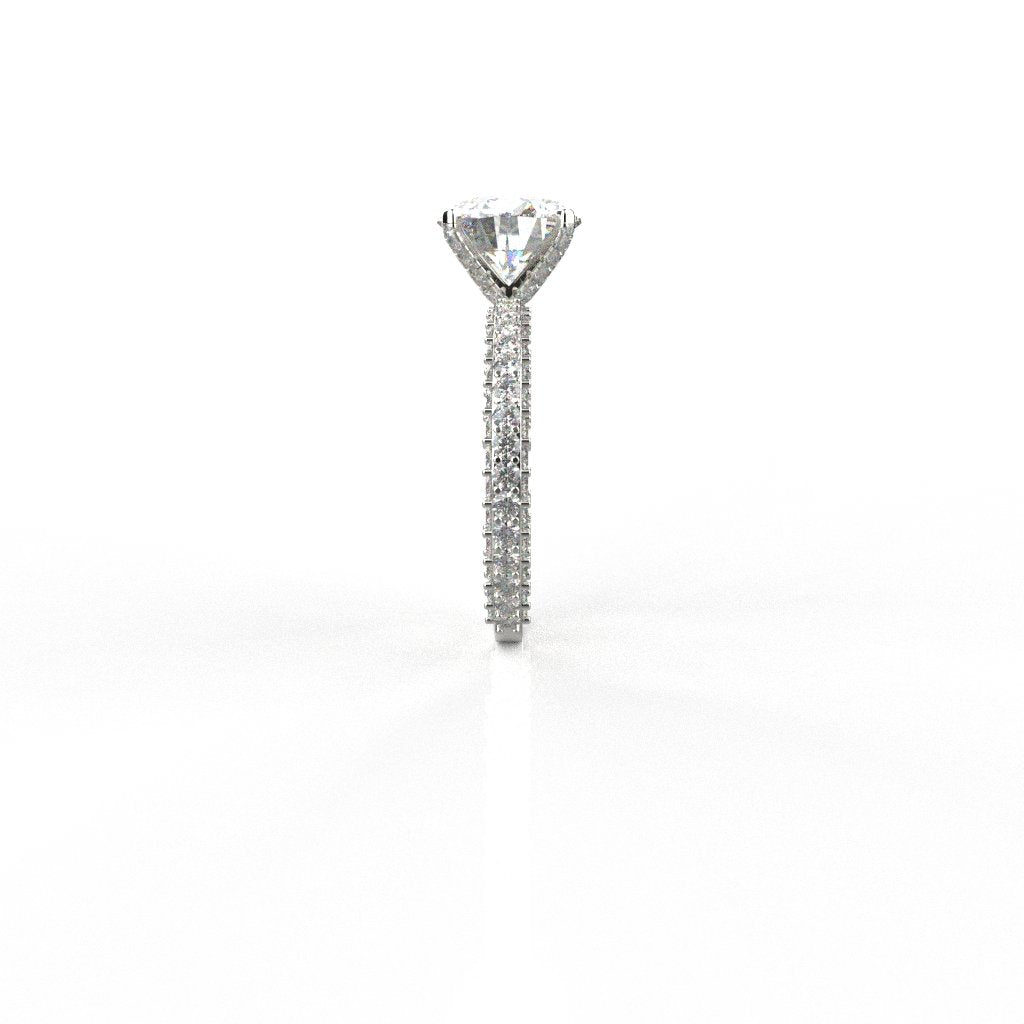 Avarta 18k White Gold 3 Carat Solitaire Moissanite Cocktail Ring