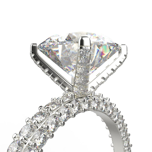 Avarta 18k White Gold 3 Carat Solitaire Moissanite Cocktail Ring