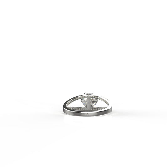 Avarta Jewellery 18k White Gold Bridal Solitaire Moissanites Ring