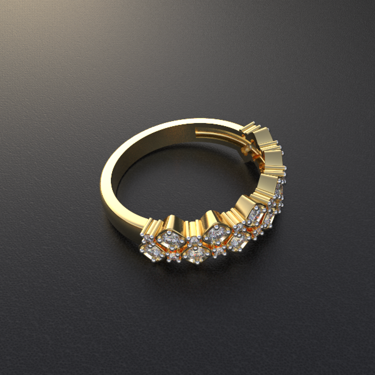 Avarta Jewellery Gold Double Band Diamond Ring in Lab Diamonds