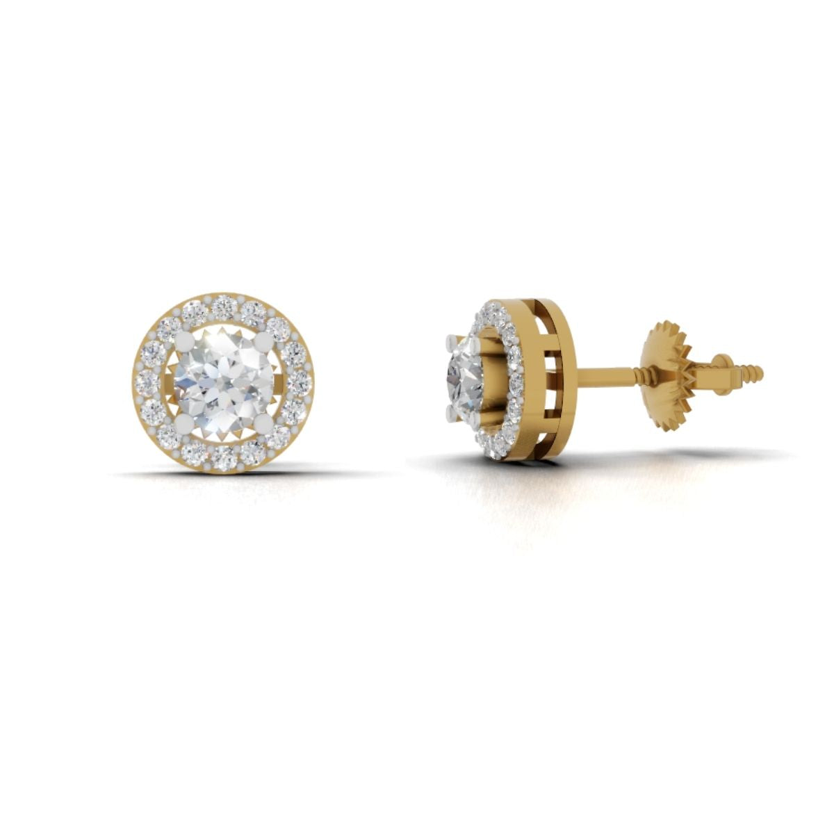 Avarta 25 Cents Halo Solitaire Pendant Set Without Chain With Lab Diamonds