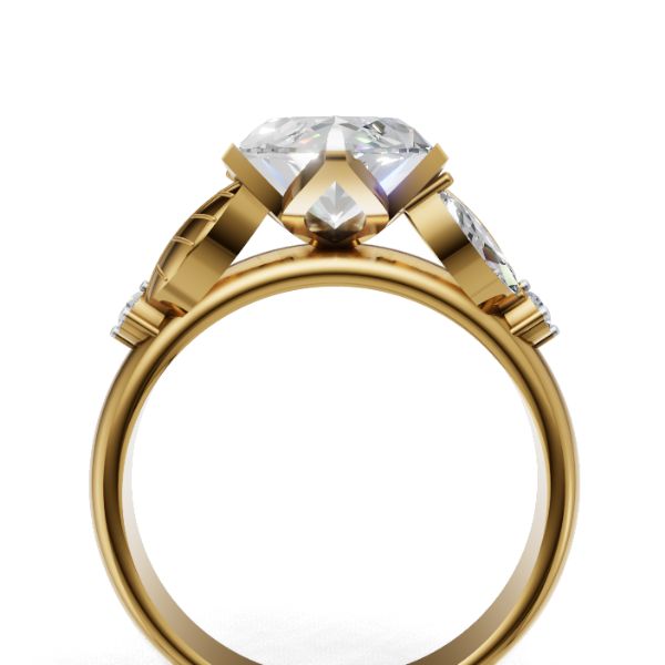 Best Seller Unique Marquise Cut 3ct Lab Grown Solitaire Diamond Engagement Ring in 14K, 18K Gold by Avarta Jewellery