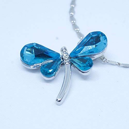 Avarta Allure Swarovski Element Blue Dragonfly Pendant for Girls and Women