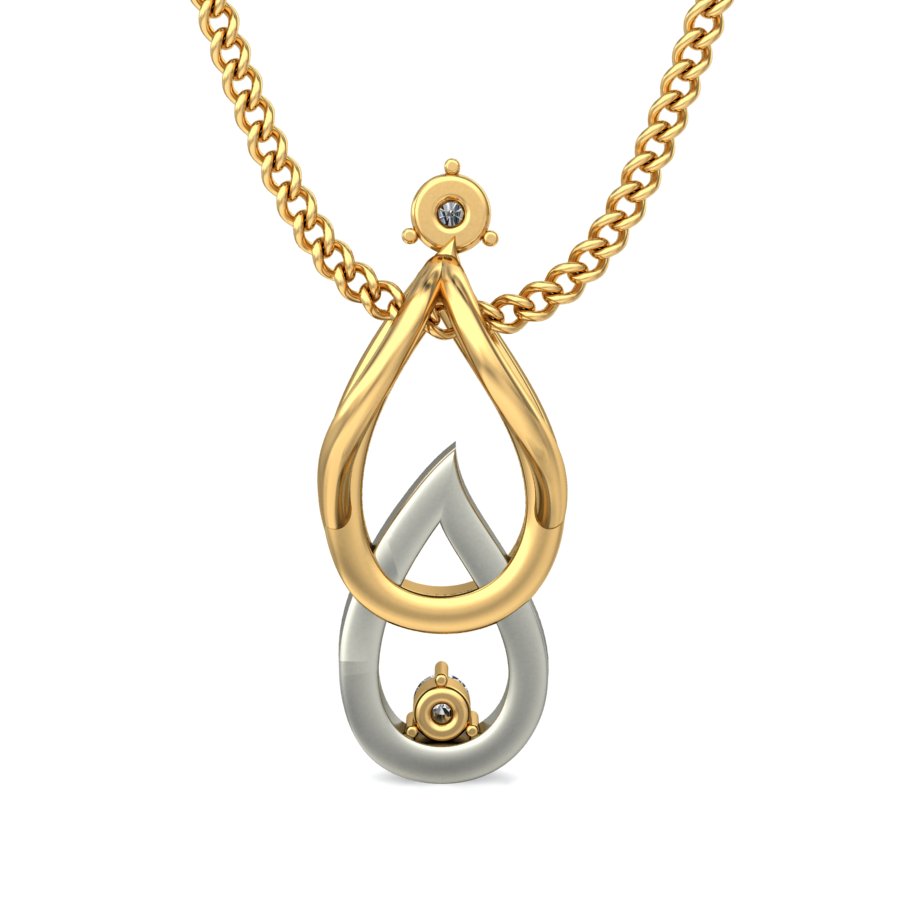 Infinite Love Teardrop Pendant, Lab Grown Diamond Dual Tone Design in 9K/14K/18K Gold | Timeless Connection Jewelry