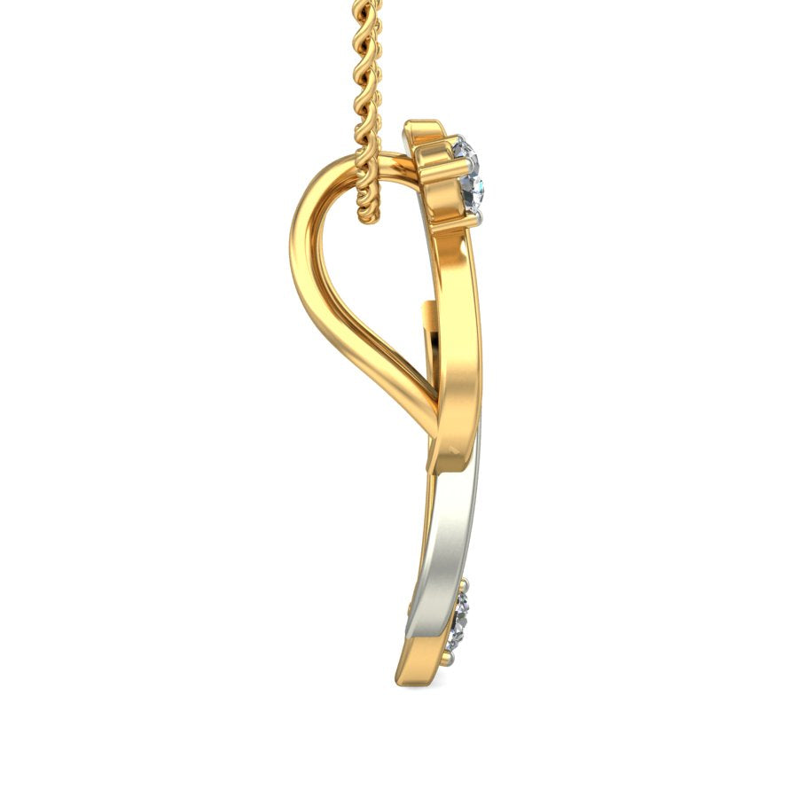 Eternal Swirl Dual Tone Pendant, Lab Grown Diamond Infinity Twist Necklace in 9K/14K/18K Two Tone Gold | Timeless Love Jewelry