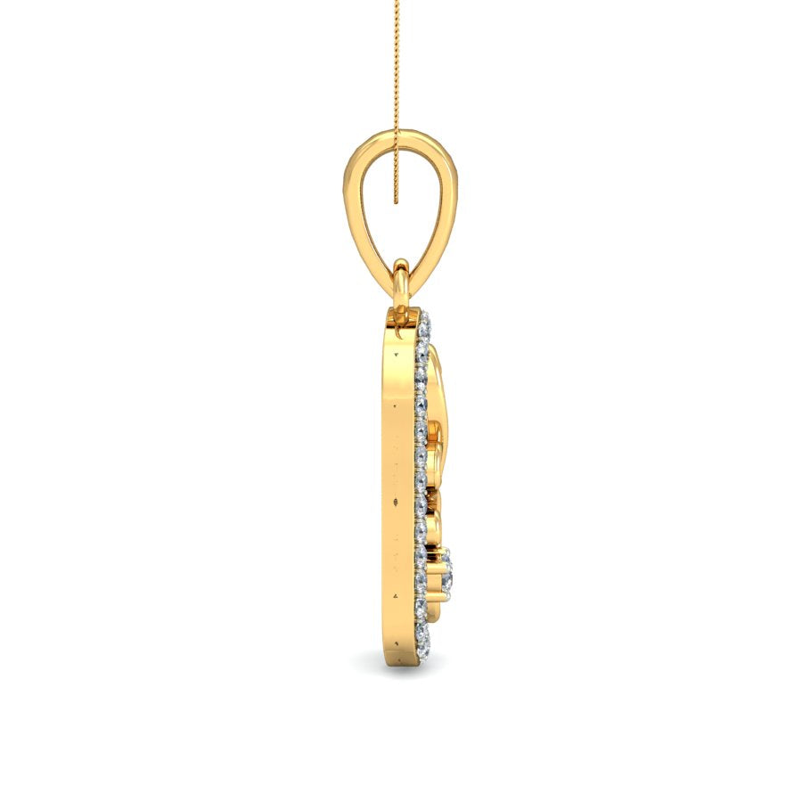 Unisex Paisley Design Tag Pendant, Lab Grown Diamond Necklace in 9K/14K/18K Gold | Elegant Western Culture Jewelry for Everyone