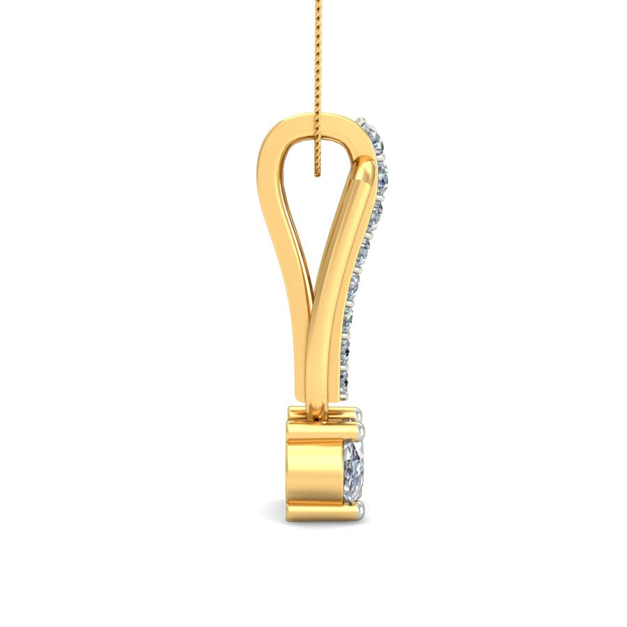 Oval Brilliance Dual Tone Pendant, Lab Grown Diamond Drop Necklace in 9K/14K/18K Gold | Unisex Modern Jewelry by Avarta