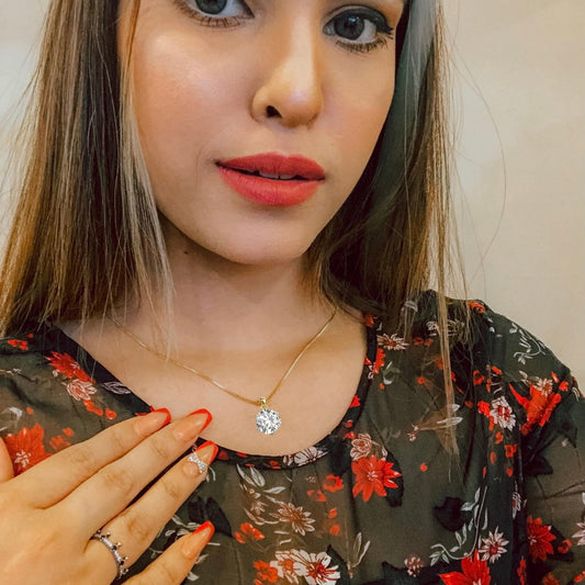 Avarta Jewellery 18k BIS Hallmarked Gold 2 Carat Solitaire Pendant For Girls & Women