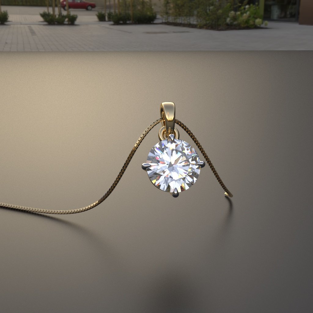 Avarta Jewellery 14k Gold 1 Carat Moissanite Pendant