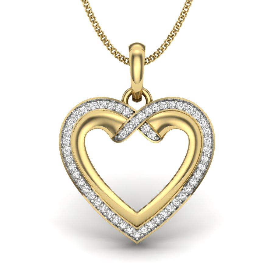 Heartfelt Brilliance - 9K-14K-18K Gold Diamond Pendant
