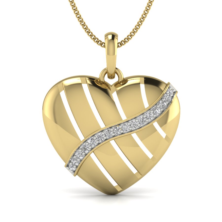 Soulful Shine | 9K-14K-18K Gold Diamond Heart Pendant
