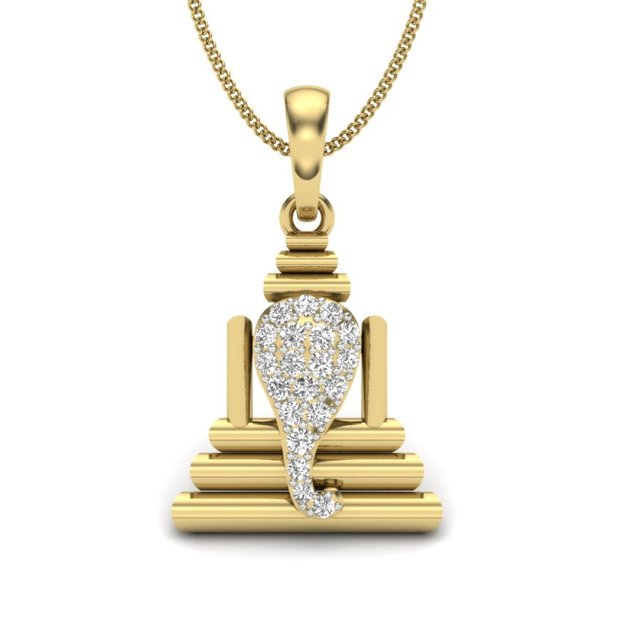 9K/14K/18K Protective Lord Ganesha Pendant in Gold | Lab Grown Diamond Spiritual Pendant