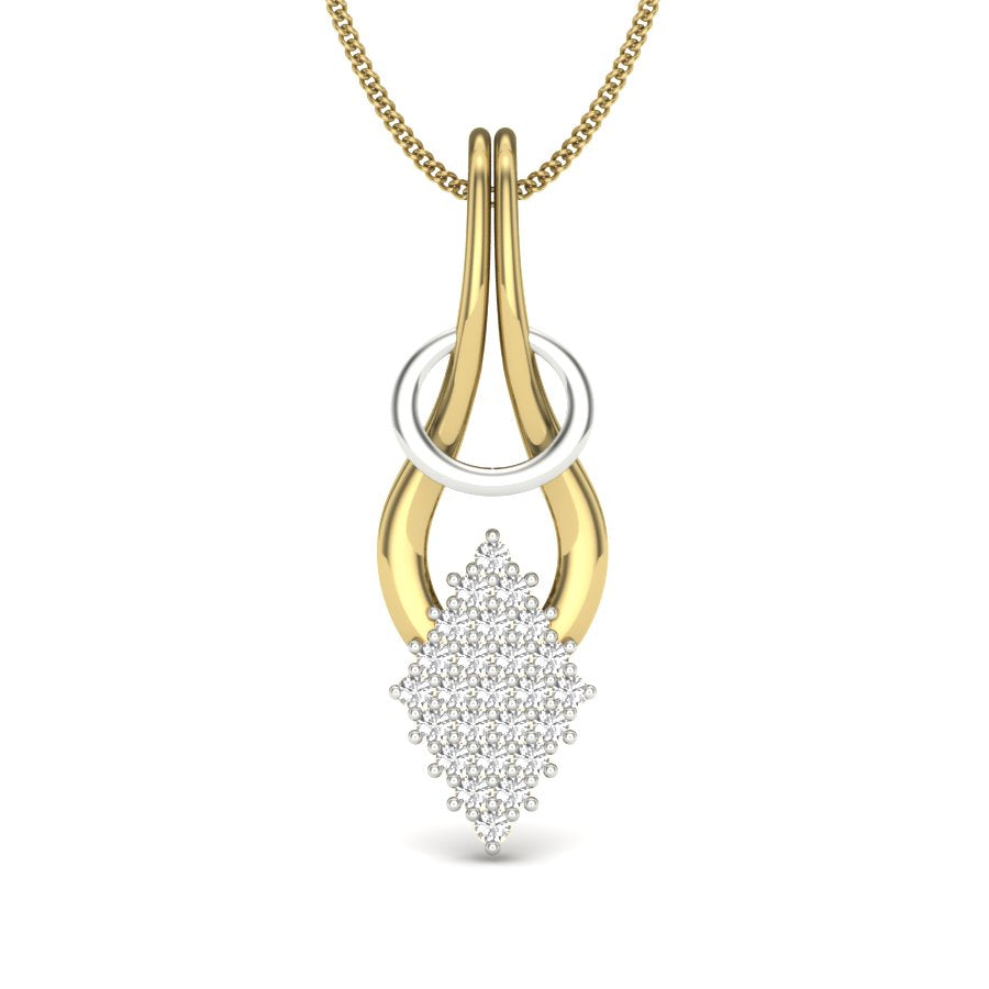 9K-14K-18K Yellow Gold Signature Diamond Intertwined Pendant - Bold Simplicity Meets Brilliant Sparkle