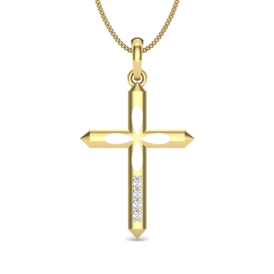 Eternal Grace Sacred Cross Pendant, Lab Grown Diamond Crucifix in 9K/14K/18K Gold | Timeless Faith & Luxury Jewelry