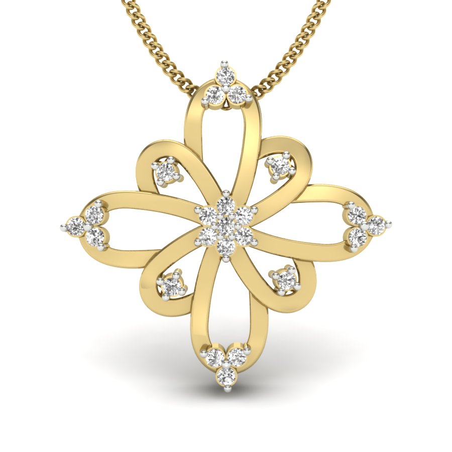Eternal Bloom Mandala Pendant, Lab Grown Diamond Floral Necklace in 9K/14K/18K Gold | Elegant Flower of Life Jewelry