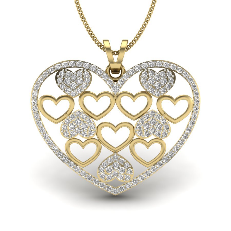 Avarta Jewellery Layer Heart Lab Grown Diamond Pendant