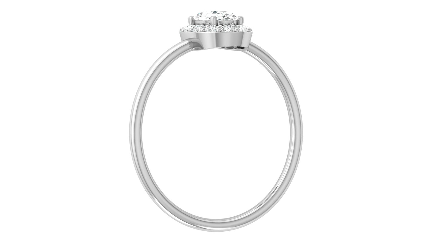 Oval Halo Diamond Ring in 9K | 14K | 18K BIS Hallmarked Yellow, Rose & White Gold with Certified Lab Grown Diamonds, Bold Classy Jewellery by Avarta