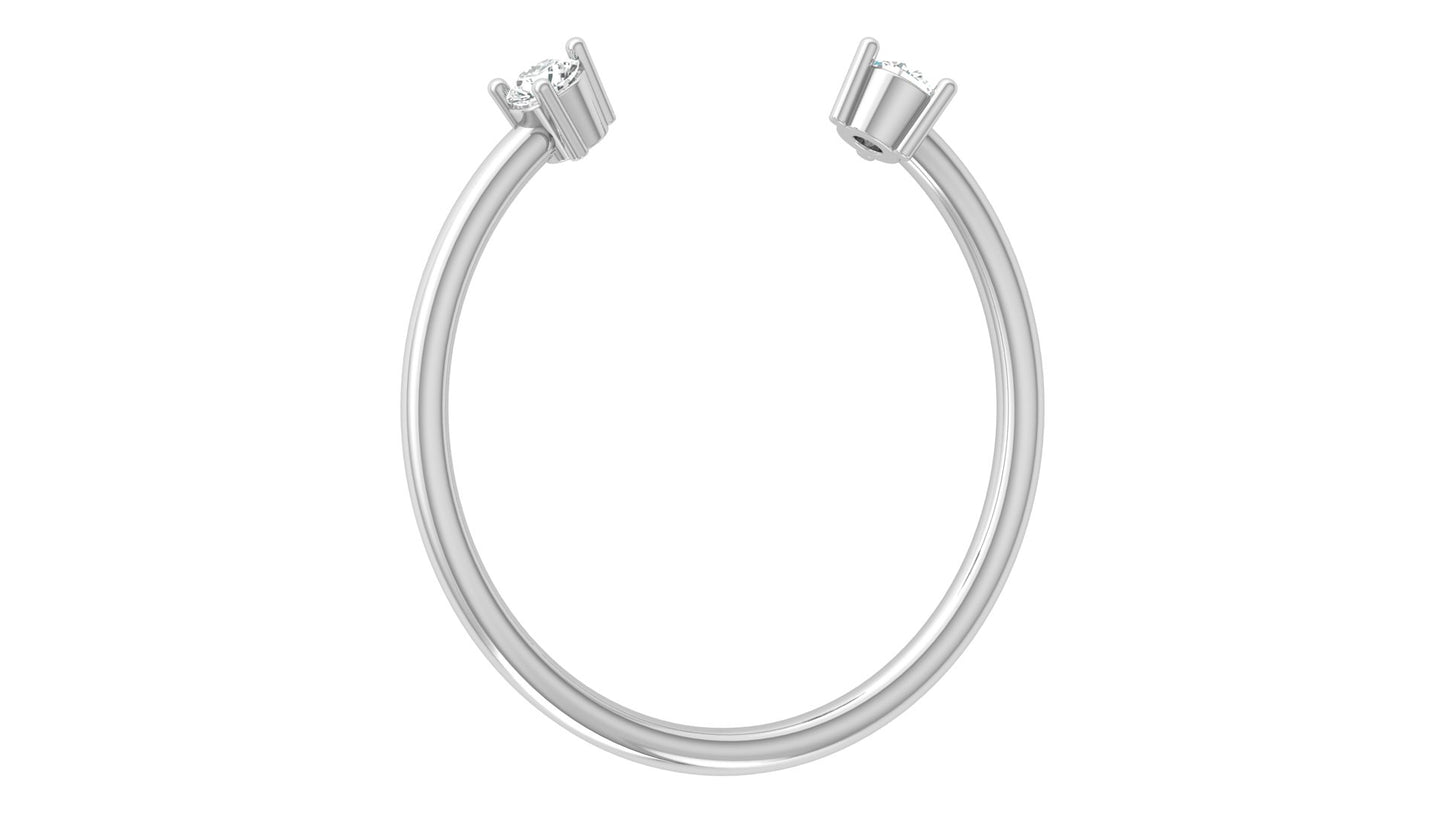 Open‑End Diamond Ring in 9K | 14K | 18K BIS Hallmarked Yellow, Rose & White Gold with Certified Lab Grown Diamonds, Minimalist Luxury Jewellery by Avarta