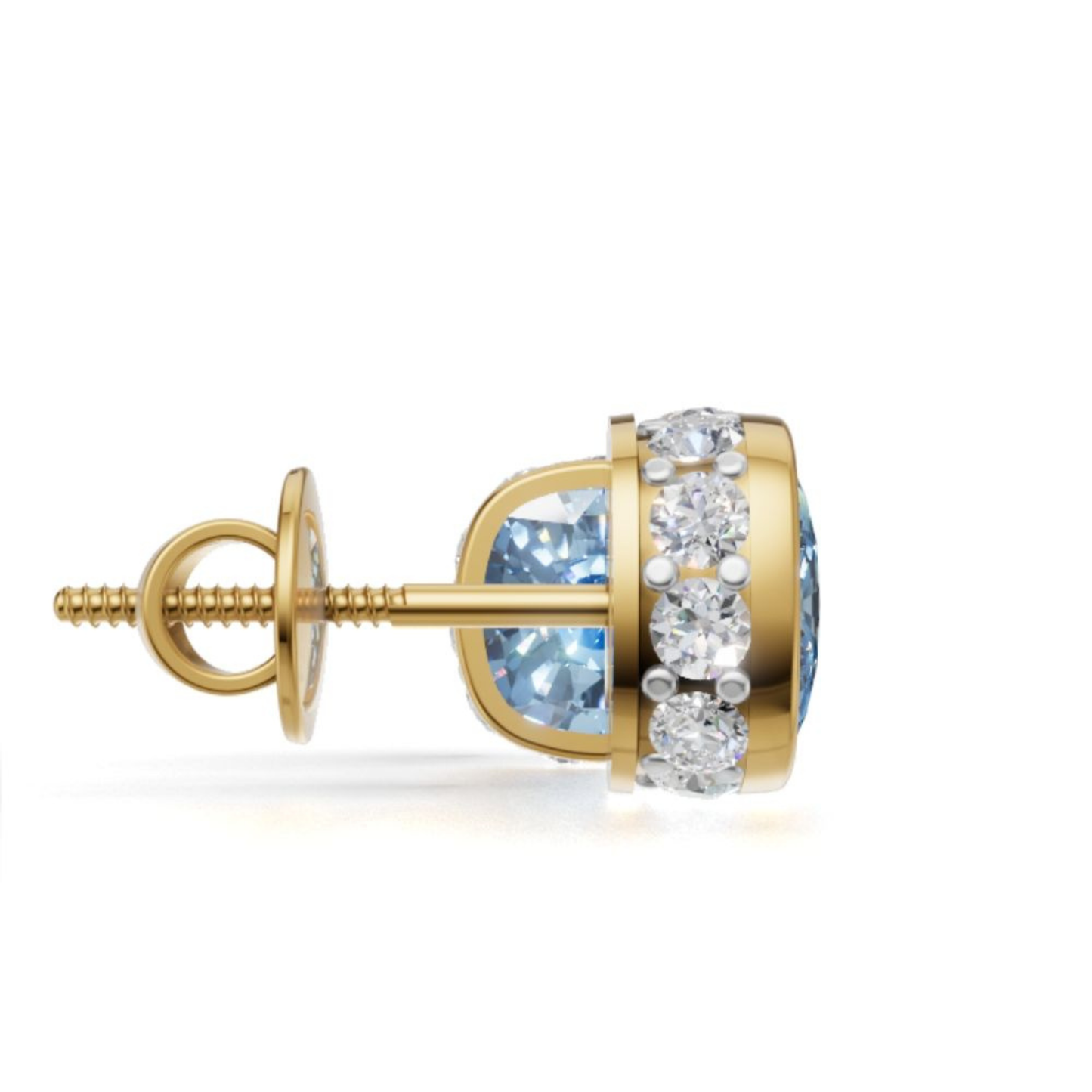 Not All Heroes Wear Crowns, Some Wear Blue Topaz Studs | 9K/14K/18K Yellow Gold Lab Grown Blue Topaz Unisex Earrings