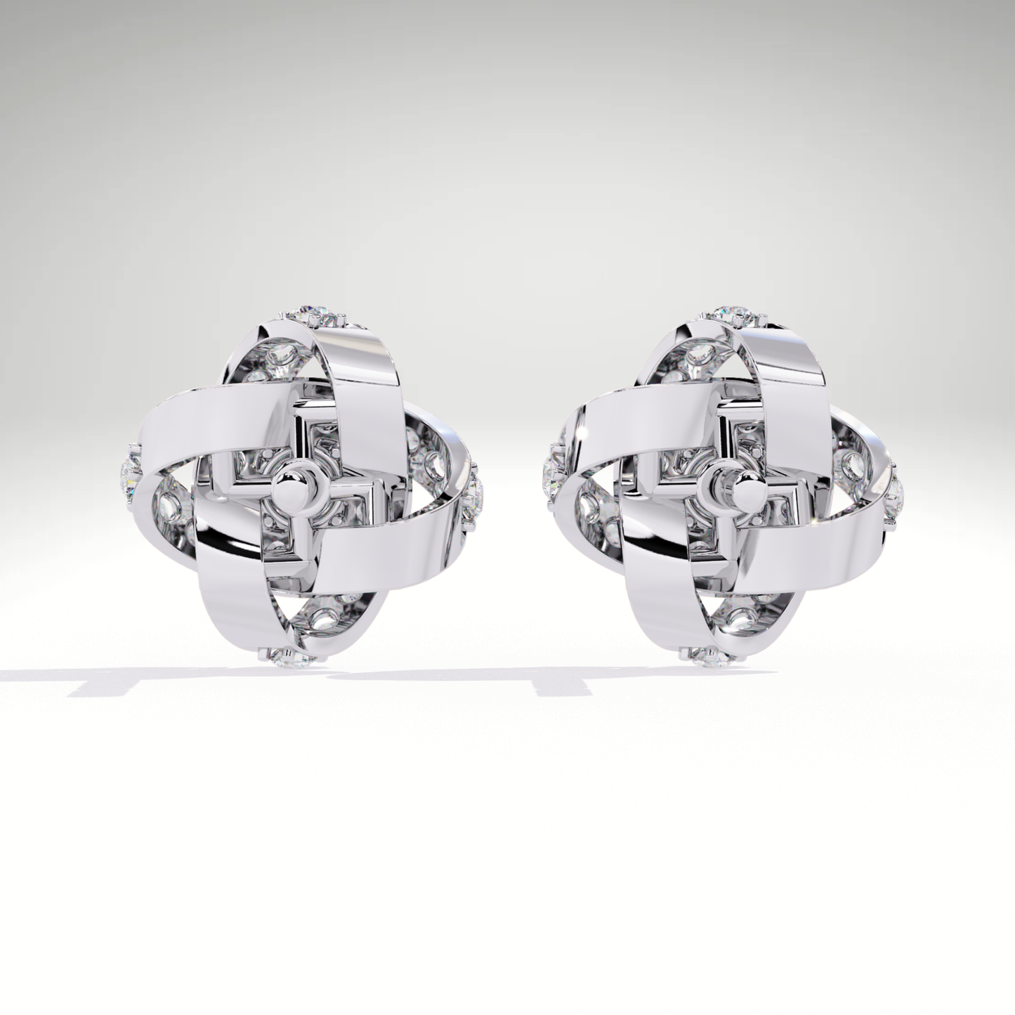 9K-14K-18K Gold Knot Stud Earrings | Pavé Love Knot Studs | Handmade Earrings for Ladies & Teens