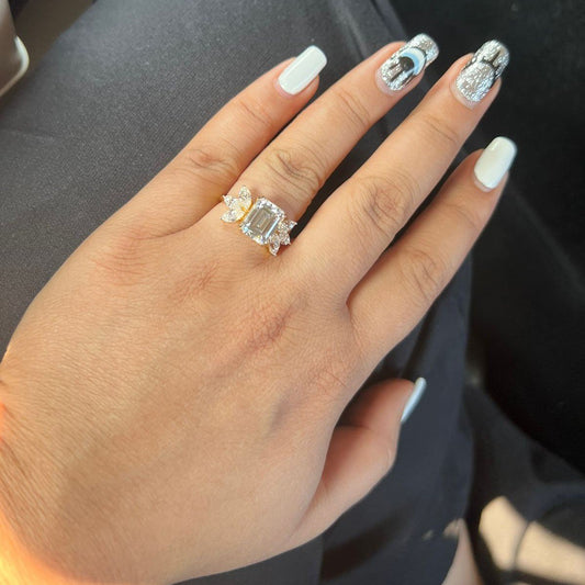 Avarta Jewellery 14k Gold 5 Carat Moissanite Cocktail Ring