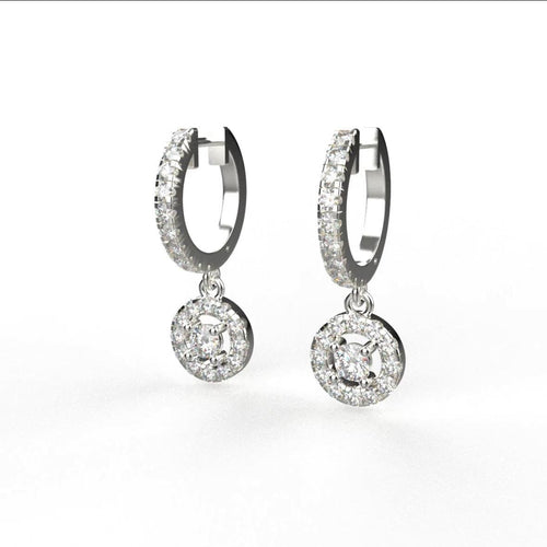 Avarta 14k White Gold Moissanite Dangler