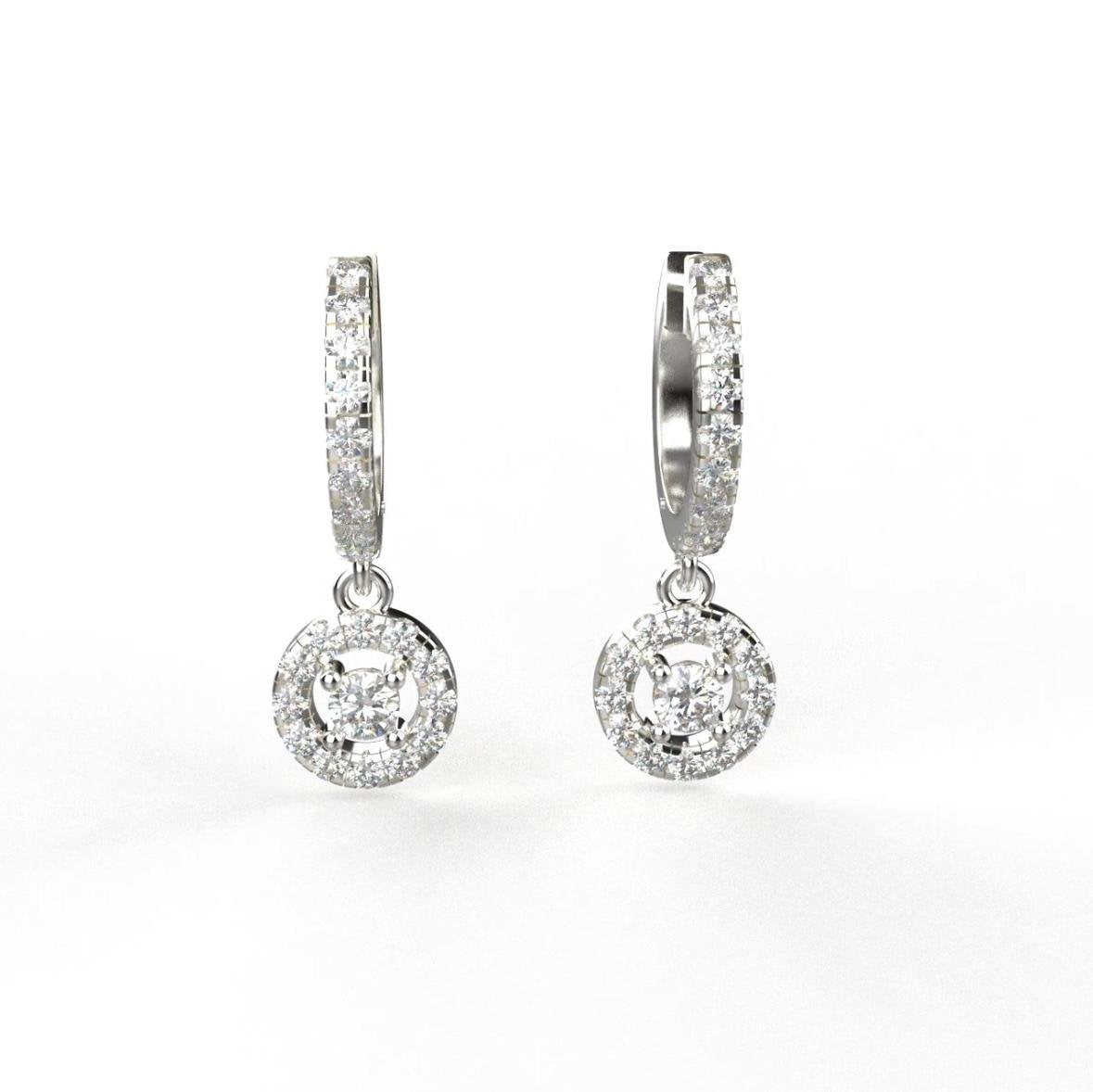 Avarta 14k White Gold Moissanite Dangler