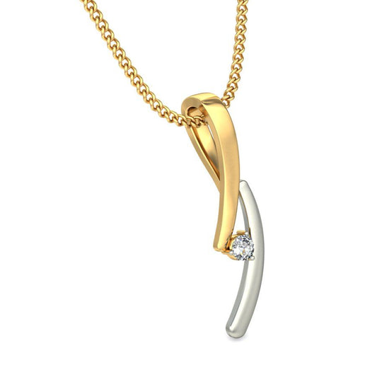 Avarta Jewellery Dual Tone Solitaire Pendant With Lab Grown Diamond
