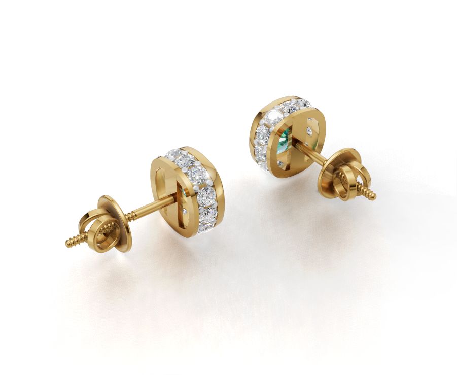 Warning: May Cause Sudden Glow-Ups & Uncontrollable Compliments | Lab Grown Emerald Yellow Gold Stud Earrings (9K/14K/18K) by Avarta Jewellery