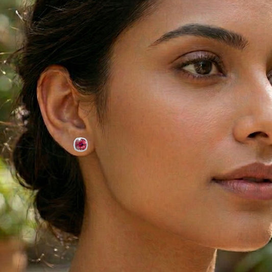 Too Red, Too Pretty, Too Dangerous | Natural Ruby & White Gold Earrings in 9K/14K/18K by Avarta Jewellery