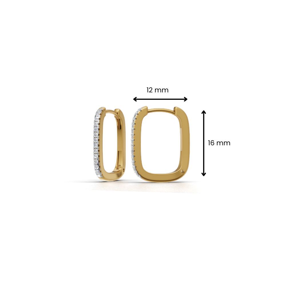 925 Sterling Gold Over Silver CZ Diamond Hoop Earrings | Sparkling Huggie