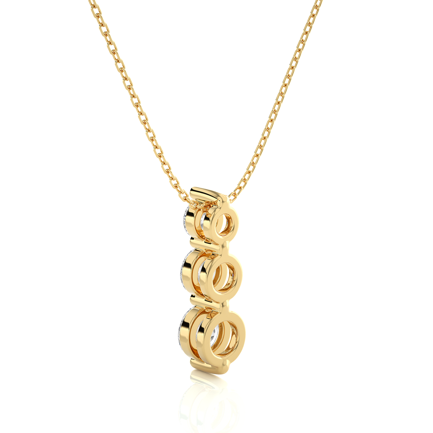 Avarta Jewellery 18k Yellow Gold Triple Solitaire Pendant