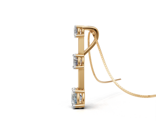 Avarta Jewellery 18k Gold Moissanite Solitaire Trinity Pendant