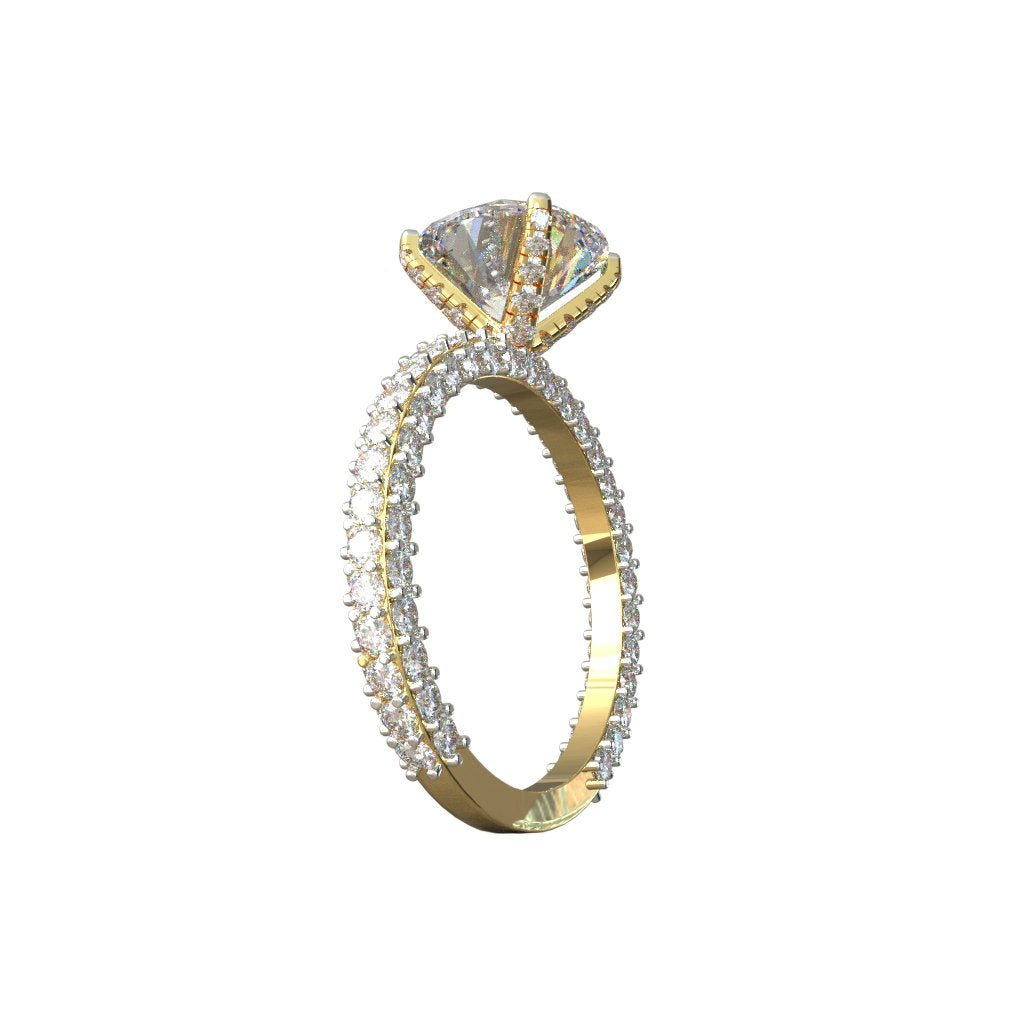 Avarta 18k Gold 2 Carat Solitaire Moissanite Cocktail Ring