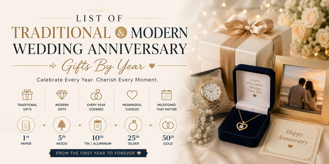 List Of Traditional & Modern Wedding Anniversary Gifts By Year
