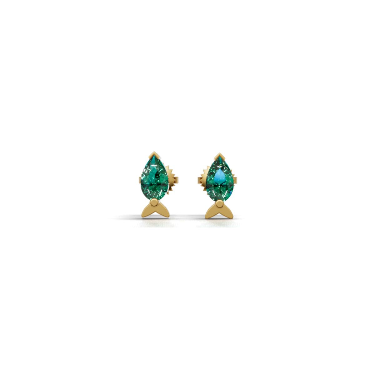 New Arrival Avarta Gold Marine Emerald Earrings for Kids – Elegant and Ethical Birthstone Jewelry Main image