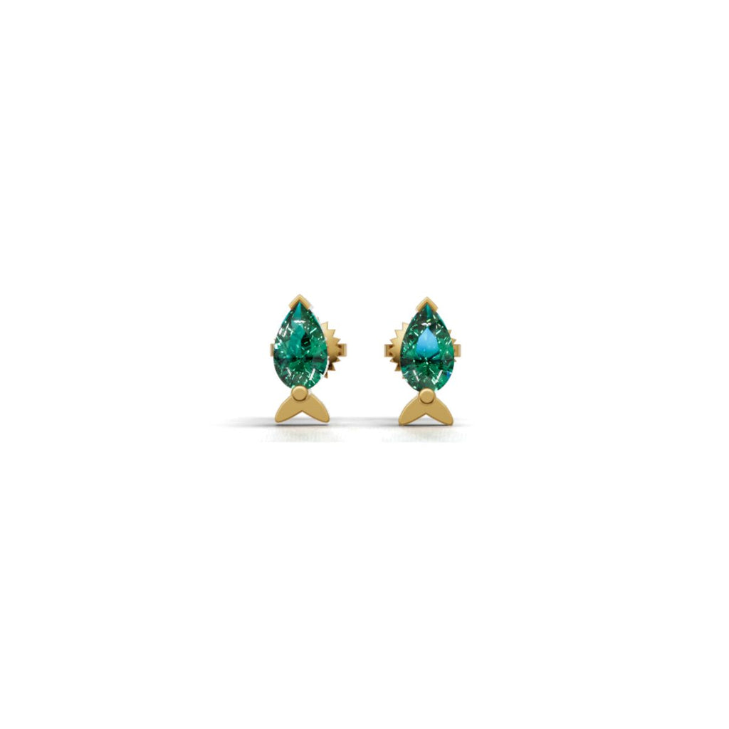 New Arrival Avarta Gold Marine Emerald Earrings for Kids – Elegant and Ethical Birthstone Jewelry