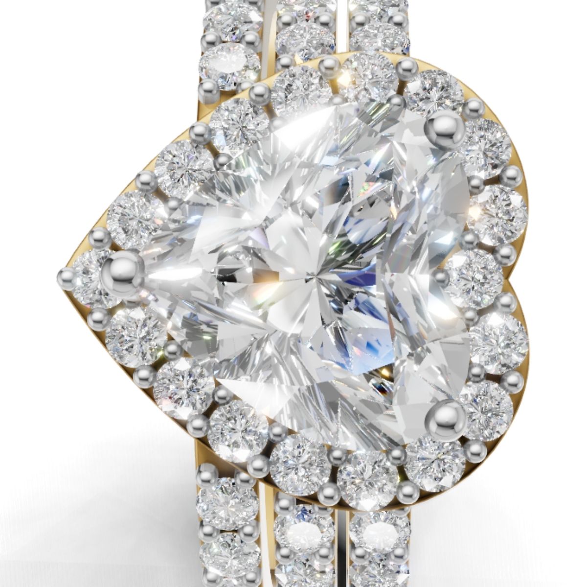 Avarta Elegance Heart Halo Ring With Lab Diamond