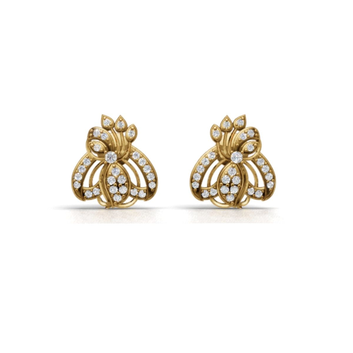 Shop Avarta Mystic Traditional Gold Earrings with Lab-Created Diamonds – Ethnic Glamour for Modern Women Main image