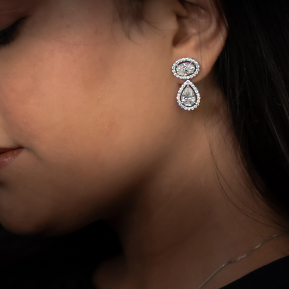 Avarta 14k White Gold Dangler Earring With Lab Diamonds