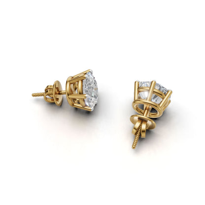 Avarta 18k Gold 2 Carat Each Moissanite Solitaire Studs Earring For Girls &amp; Women