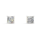 Avarta Jewellery Gold 1.50 Carat Each Princess Cut Lab Diamond Stud Earrings