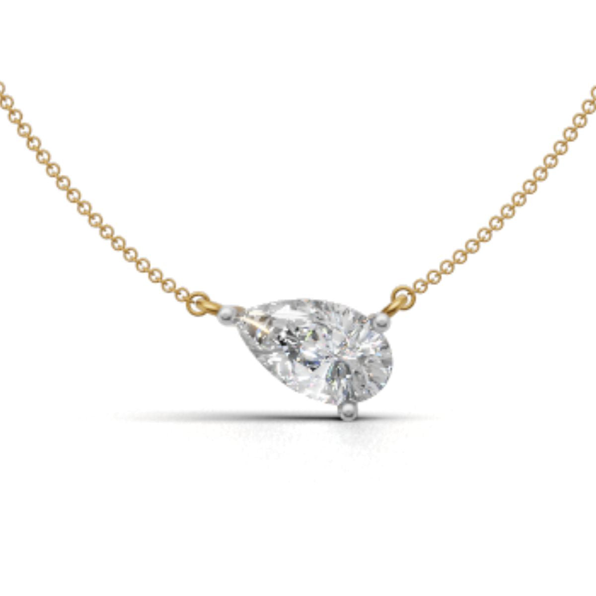 Avarta Jewellery Pear Cut 2 Carat Solitaire Pendant With chain and Lab Grown Diamond Main image